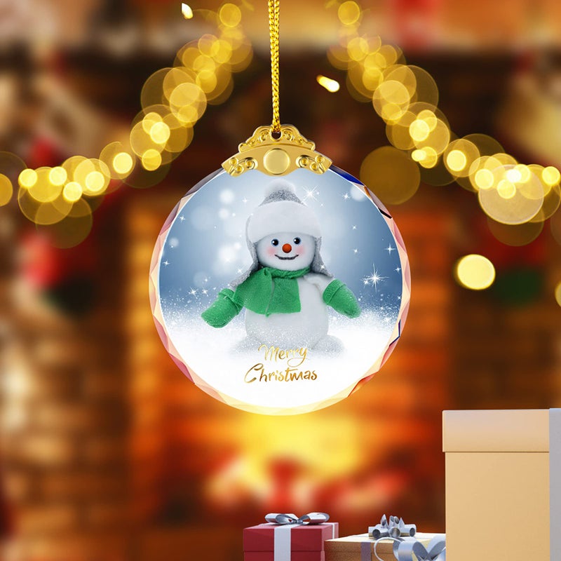 YouerCrystal Christmas Crystal Decoration Hanging Ornament  Shiny Decor Ornament Decoration for Christmas Tree  Crystal Home Decor Xmas Gifts (Snowman) - Image 4